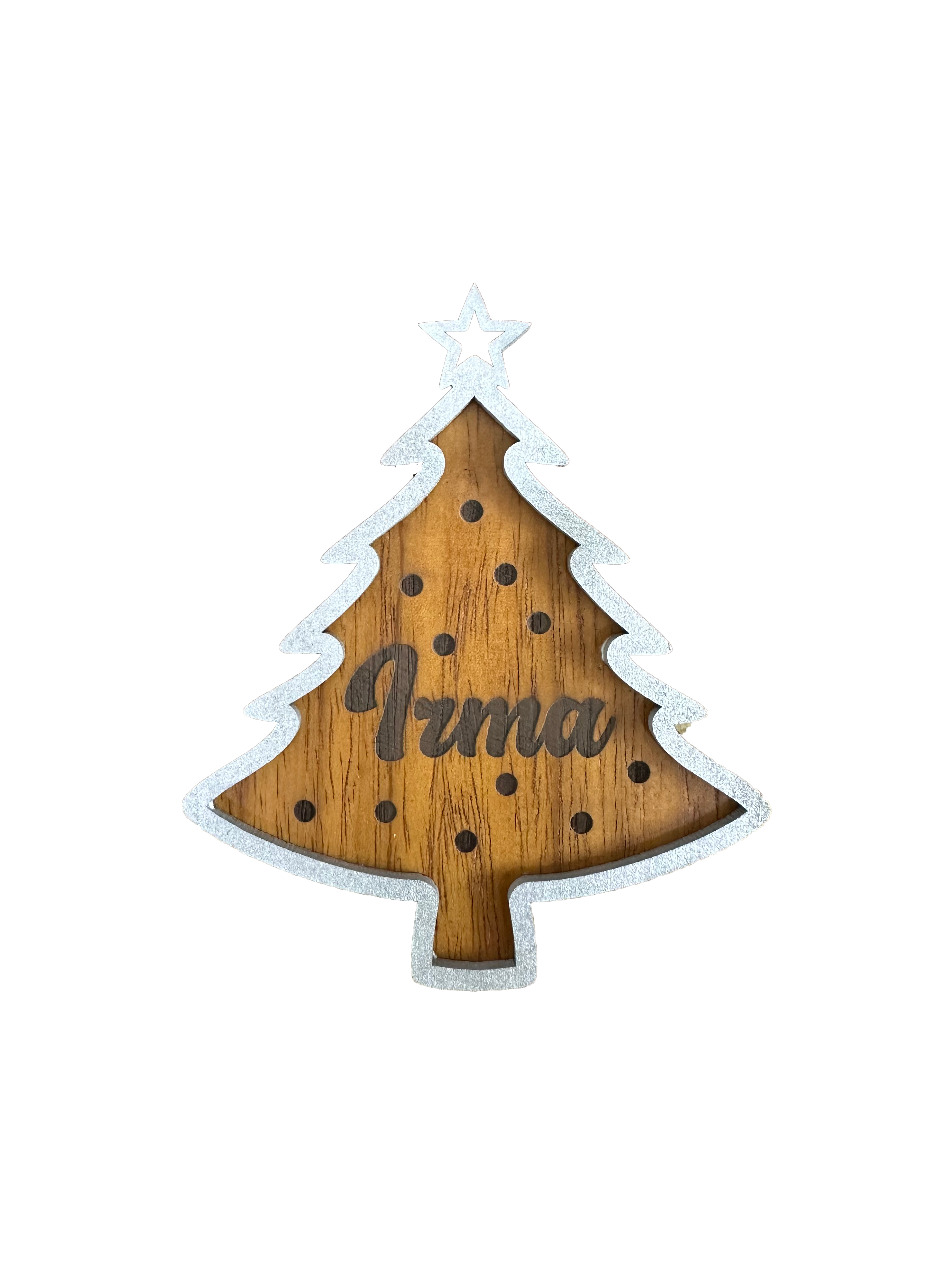 Esfera Navideña Personalizada en Madera – Un Toque Festivo y Exclusivo